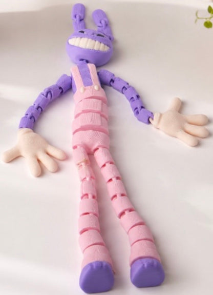 The Amazing Digital Circus Jax Articulated Figure – 3D Printed Flexi Toy – Posable Jax Collectible – Desk Buddy – Fan Gift