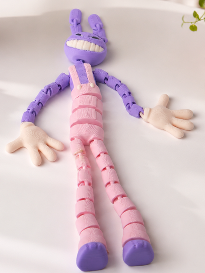 The Amazing Digital Circus Jax Articulated Figure – 3D Printed Flexi Toy – Posable Jax Collectible – Desk Buddy – Fan Gift