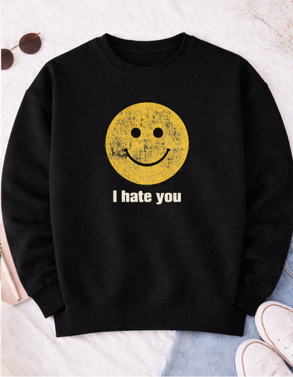Smile I Hate You T-Shirt - Unique Fun Graphic Tee for Expressive Style