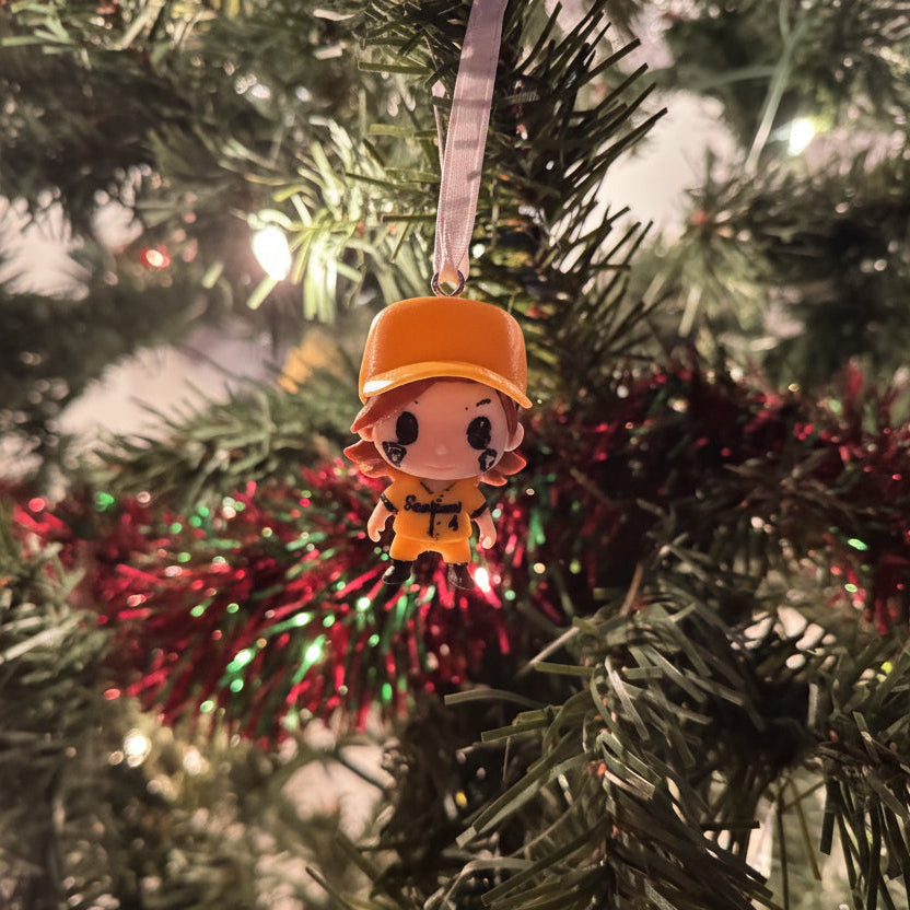 KJ Jackson 3D Printed Ornament | 1.5” Tall | Savannah Bananas Inspired Mini Figure | Baseball Fan Gift | Tree Decoration - MadJax Prints