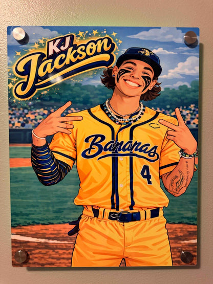 KJ Jackson Bananaball Aluminum Print - Baseball Wall Art - MadJax Prints