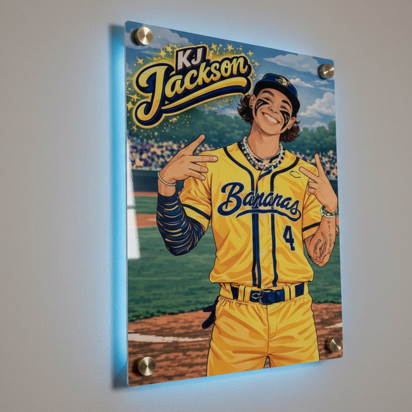 KJ Jackson Bananaball Aluminum Print - Baseball Wall Art - MadJax Prints