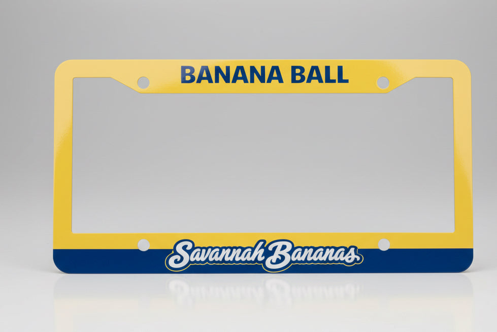 Banana Ball License Plate Frame with Glossy Sublimation Finish - Standard Size - MadJax Prints