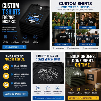Custom logo shirts for business, company shirts, and team apparel