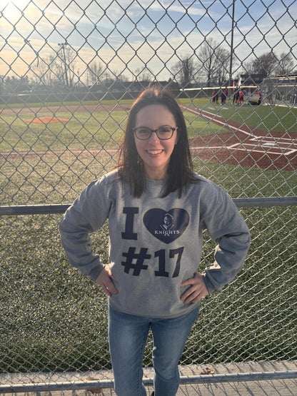 Custom “I Heart” Team Spirit Shirt | Personalized Number & Logo | Game Day Apparel | Sports Fan Tee