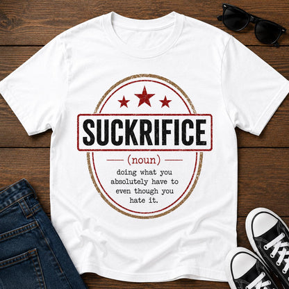 Suckrifice Definition Shirt, Retro Vintage Humor Graphic Tee