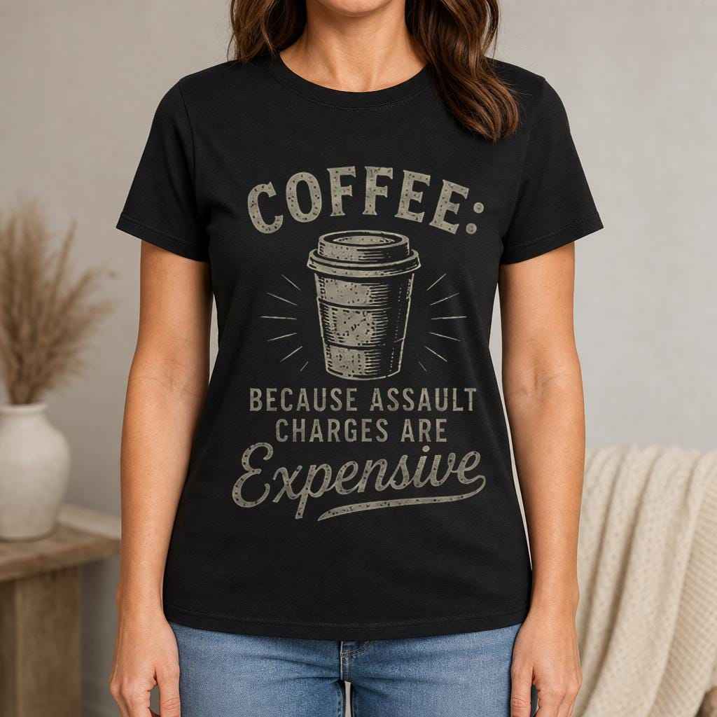Funny Coffee Lover Graphic Tee, Sarcastic Office Humor T-Shirt, Coworker Gift