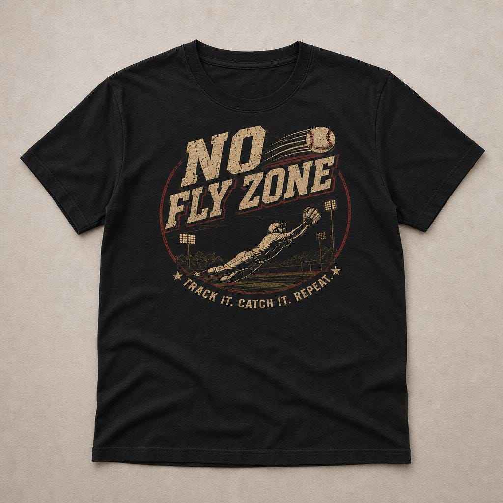 No Fly Zone Baseball Catcher Graphic Tee, Game Day Sports Shirt