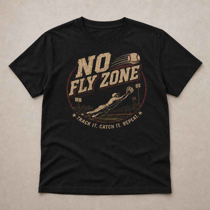 No Fly Zone Baseball Catcher Graphic Tee, Game Day Sports Shirt