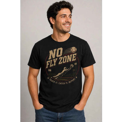 No Fly Zone Baseball Catcher Graphic Tee, Game Day Sports Shirt