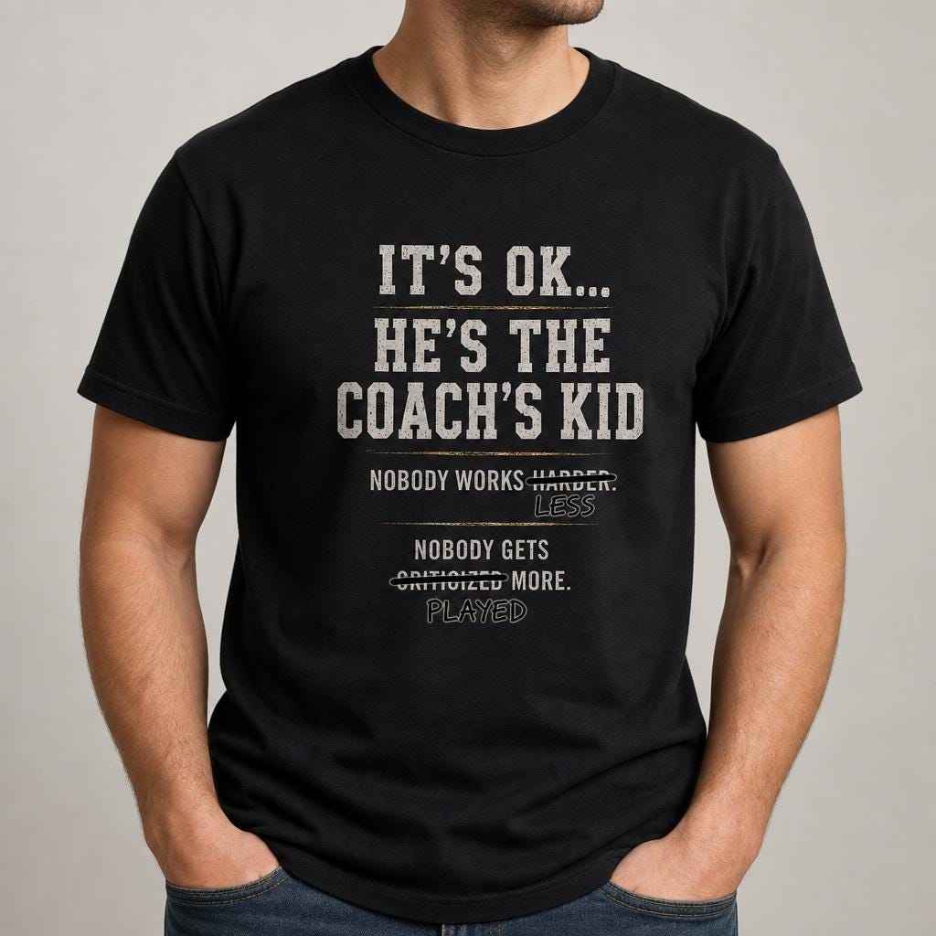 Coach's Kid Shirt, Funny Baseball Youth Sports Parent Tee