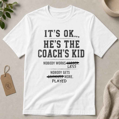 Coach's Kid Shirt, Funny Baseball Youth Sports Parent Tee