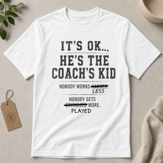 Coach's Kid Shirt, Funny Baseball Youth Sports Parent Tee