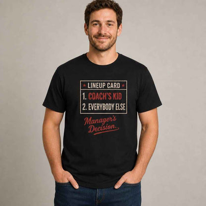 Coach's Kid Baseball Lineup Card Shirt, Funny Sports Parent Tee