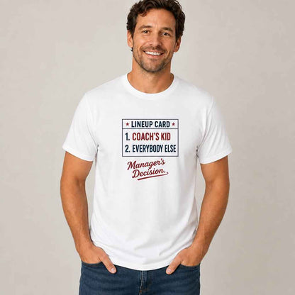 Coach's Kid Baseball Lineup Card Shirt, Funny Sports Parent Tee