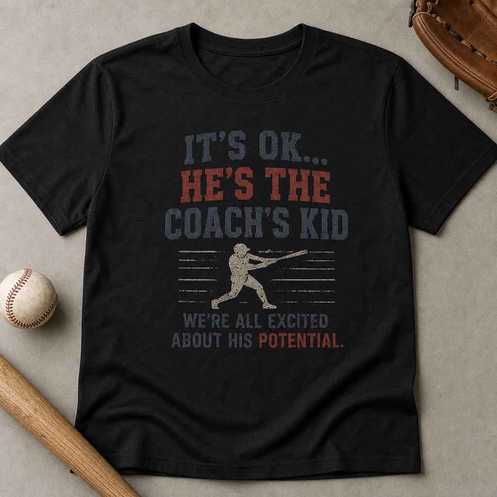Funny Baseball Mom Shirt, Coach's Kid Tee, Sports Parent Gift, Unisex Graphic T-Shirt