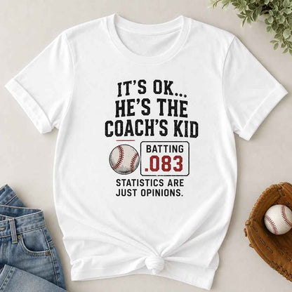 Coach's Kid Baseball Shirt, Funny Batting .083 Tee, Daddy Ball Sports Parent Gift