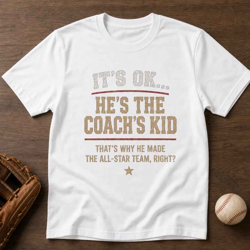 Coach's Kid Baseball Shirt, Funny Sports Parent Tee, Game Day Apparel