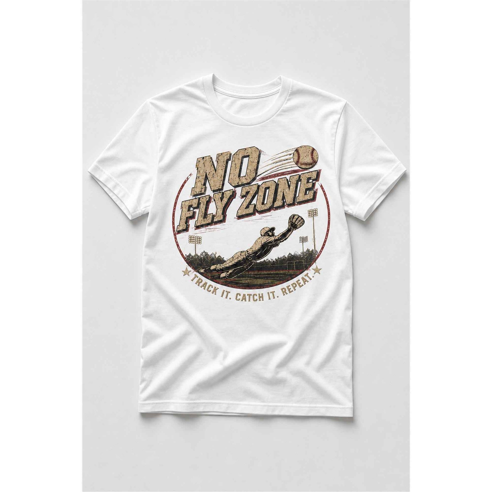 No Fly Zone Baseball Catcher Graphic Tee, Game Day Sports Shirt