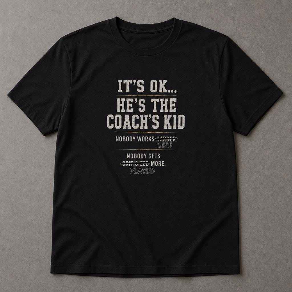 Coach's Kid Shirt, Funny Baseball Youth Sports Parent Tee
