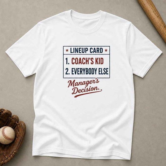 Coach's Kid Baseball Lineup Card Shirt, Funny Sports Parent Tee
