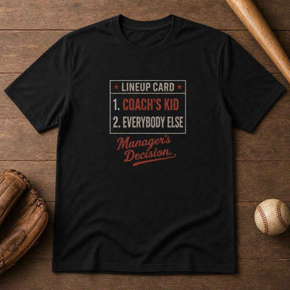 Coach's Kid Baseball Lineup Card Shirt, Funny Sports Parent Tee