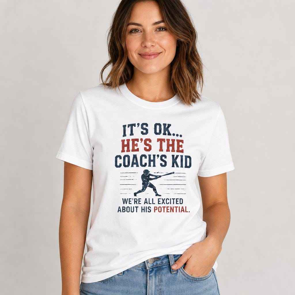 Funny Baseball Mom Shirt, Coach's Kid Tee, Sports Parent Gift, Unisex Graphic T-Shirt