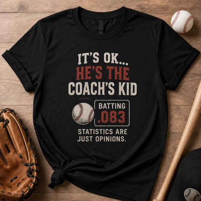 Coach's Kid Baseball Shirt, Funny Batting .083 Tee, Daddy Ball Sports Parent Gift