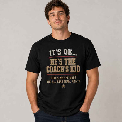 Coach's Kid Baseball Shirt, Funny Sports Parent Tee, Game Day Apparel