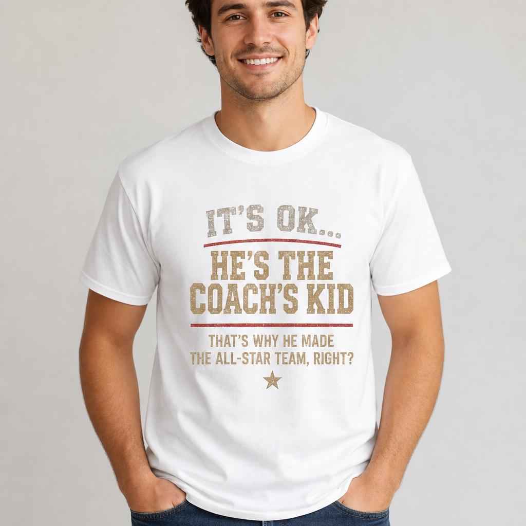Coach's Kid Baseball Shirt, Funny Sports Parent Tee, Game Day Apparel