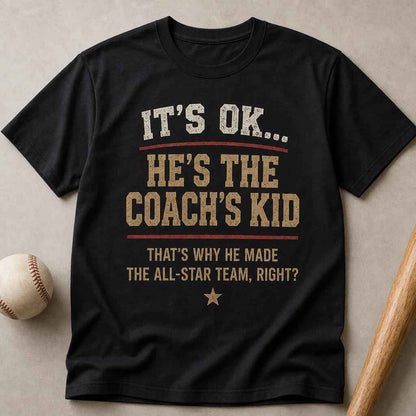 Coach's Kid Baseball Shirt, Funny Sports Parent Tee, Game Day Apparel