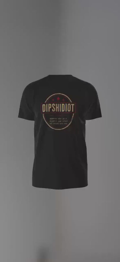 Dipshidiot Definition Shirt | Funny Phone Addiction Tee | Retro Meme Graphic | Sarcastic Humor